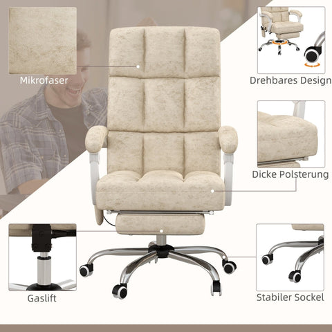 Rootz Massage Office Chair - Computer Chair - Swivel Chair - Adjustable Seat Height - 64cm x 74cm x 110-118cm