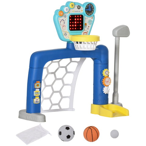 Rootz 3-in-1 Kids Sports Center - Multi-Activity Set - Adjustable Basketball - Heights 60.4-68cm - Engaging Scoreboard - Develops Coordination