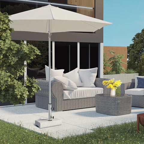 Rootz Parasol Stand - Umbrella Stand - UV Resistant - Solid Granite Base - Garden-patio - Granite - Stainless Steel - Gray - 45L x 22.5W x 40H cm