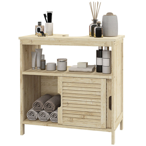 Rootz Bamboo Vanity Unit - Bathroom Cabinet - Storage Organizer - Durable Bamboo - 60cm x 30cm x 60cm