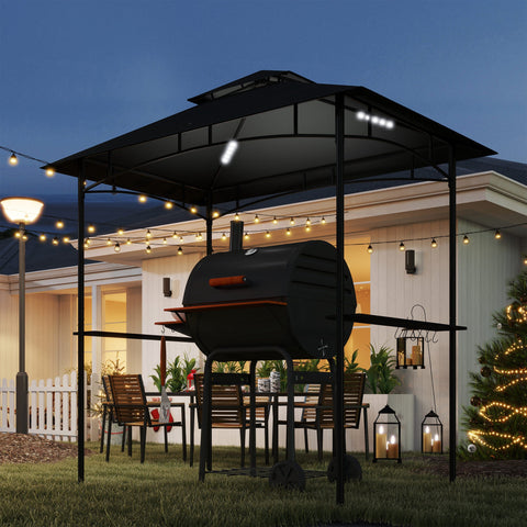 Rootz Grill Pavilion - Outdoor Canopy - BBQ Shelter - Flame-retardant & Water-repellent - 240cm x 150cm x 258cm
