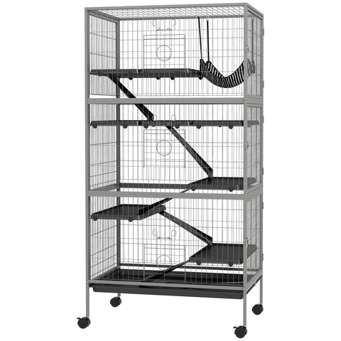 Rootz Multifunctional Rodent Cage - Small Animal Habitat - 4 Level Enclosure - Secure Steel Structure - 80L x 52B x 159H cm