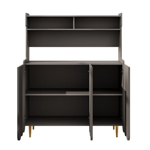 Rootz Modern Sideboard - Grey Storage Cabinet - Open Storage Shelf - Elegant Design - 120 x 40 x 150.8 cm