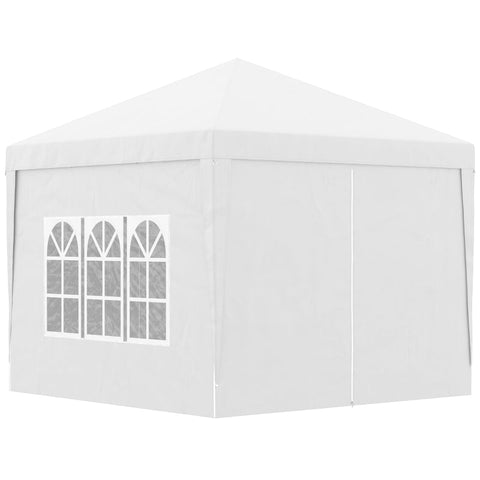 Rootz Pavilion Beer Tent - Party Tent - Event Shelter - High Stability - Quick Setup - Weather Protection - 2.95m x 2.95m x 2.58m - White