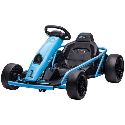 Rootz Electric Drift Go-Kart - Blue - Speedy Drifting - Horn & Music - Safe & Comfortable - 115cm x 77cm x 54cm
