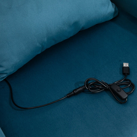 Rootz Velvet Office Chair - Ergonomic Desk Chair - Swivel Chair - Massage Function - Adjustable - 55W x 70D x 78-86H cm