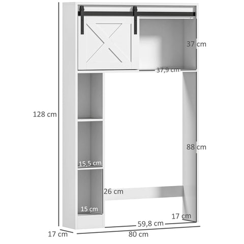 Rootz Toilet Shelf - Over Toilet Storage - Space-Saving Shelf - Maximize Bathroom Space - 80cm x 17cm x 128cm