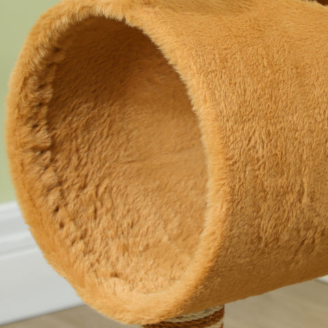 Rootz 98 cm Cat Tower - Kratzbaum - Scratching Post - Protects Furniture - Brown Deer Design - 34cm x 98cm x 48cm