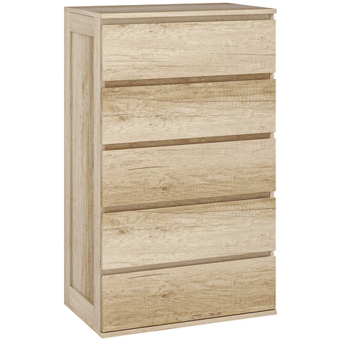Rootz Chest of Drawers 5-Drawer Storage - Dresser - Handless Design - Spacious Organization - 60cm x 38cm x 100cm