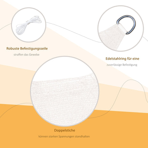 Rootz Sun Sail Awning - Shade Canopy - UV Protection Sail - 185g/m² HDPE - Ideal for Terraces & Gardens - 4x6m Brown