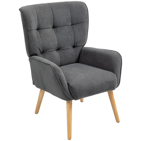 Rootz Upholstered Armchair - Living Room Chair - Reading Chair - Velvet Comfort - 66W x 75D x 100H cm - Supports up to 120 kg