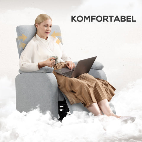 Rootz Recliner Armchair - Relaxation Chair - Upholstered Armchair - Optimal Comfort - 69cm x 91.5cm x 103cm (Upright Dimensions)