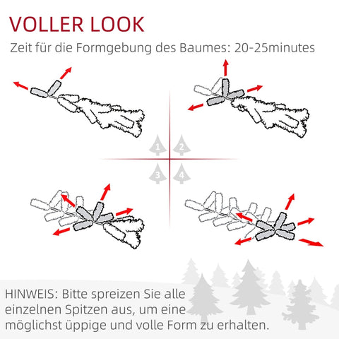 Rootz 210cm Artificial Christmas Tree - Snow-Covered Branches - Festive Decor - Narrow Design - Fireproof - Metal Stand - Green+White - 54cm x 54cm x 210cm