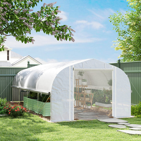 Rootz 6x3x2 m Greenhouse - Walk-in Garden House - Plant Shelter - UV Resistant - 595cm x 300cm x 200cm