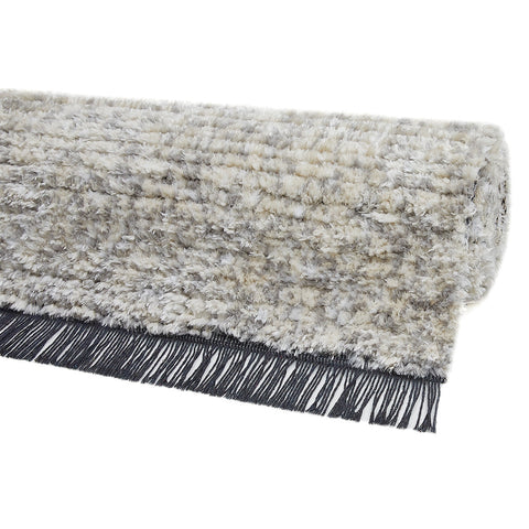 Rootz Shaggy Rug with Fringes - Beige-Gray Carpet - Soft Floor Mat - Luxurious Comfort - 170 x 120 x 2.1 cm