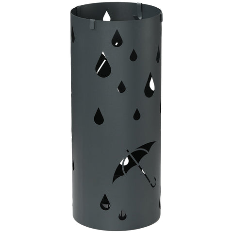 Rootz Umbrella Stand - Parasol Holder - Steel Column Stand - Removable Compartment - Ø17 x 41h cm - Rust-Free - Stylish and Durable Design