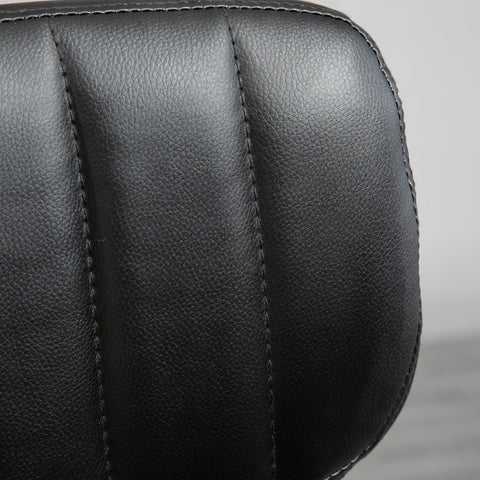 Rootz Swivel Rolling Stool - Ergonomic Work Seat - Height Adjustable Chair - 47-62 cm - Padded PU Leather - 45L x 47W x 72-87H cm