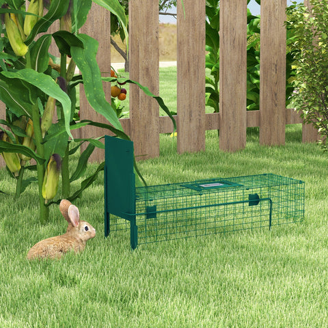 Rootz Animal Catch Cage - Pest Control Trap - Humane Capture - Safe for Pets & Kids - 80L x 25B x 30H cm - Dark Green
