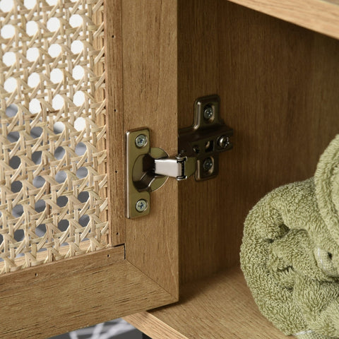 Rootz kleankin Boho badkamermeubel - stijlvolle opbergoplossing - functionele wastafelkast - modern boho-ontwerp - duurzaam hout - 60 cm x 39 cm x 60 cm