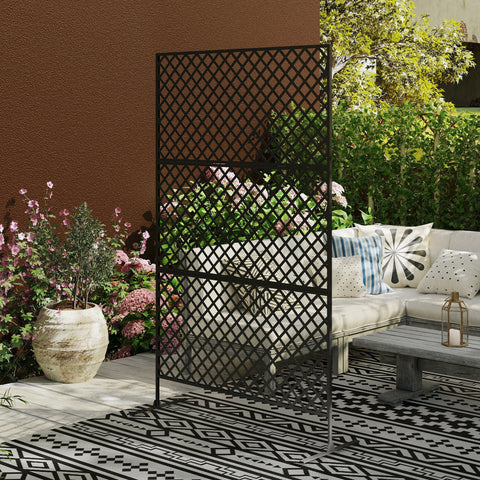 Rootz Outdoor Area Divider - Metal Wall Screen - Privacy Screen - Enhances Spaces - 122cm x 45cm x 198cm