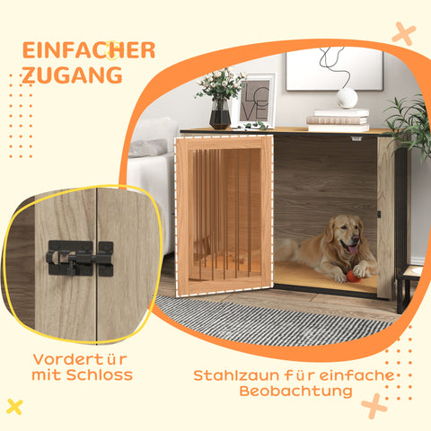 Rootz Dog Box - Pet Box for Large Dogs - Dog House - Indoor - Modern Design - 106 x 60 x 76 cm - Brown