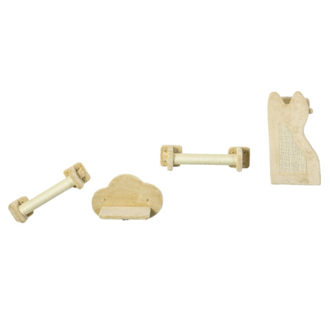 Rootz Cat Stairs - Cat Climbing Steps - Feline Wall Ladder - Space-Saving - Scratching Surfaces - Plush Platform - 44W x 22D x 28H cm