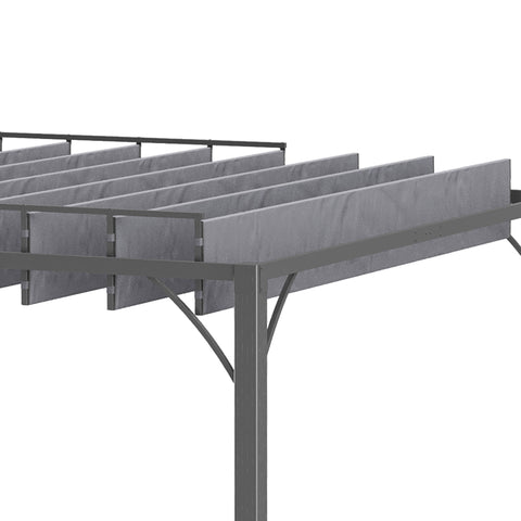 Rootz Bioclimatic Pergola 4x3m - Outdoor Shade - Adjustable Lamellae - UV 50+ Protection - Aluminum - 3.9m x 2.95m x 2.13m
