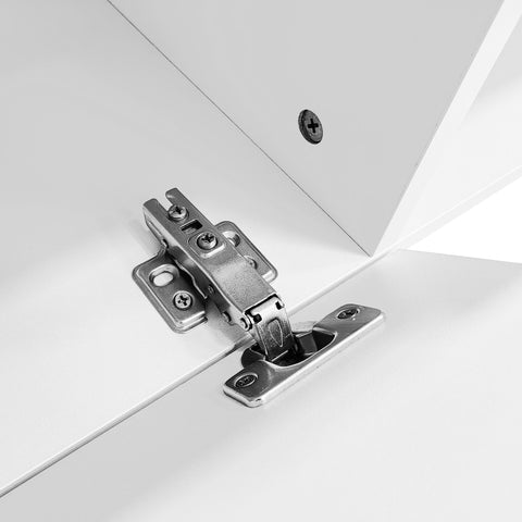 Rootz High-Gloss Wall Cabinet - TV Console - Entertainment Unit - LED Lighting & Bluetooth - 160 x 31 x 22cm