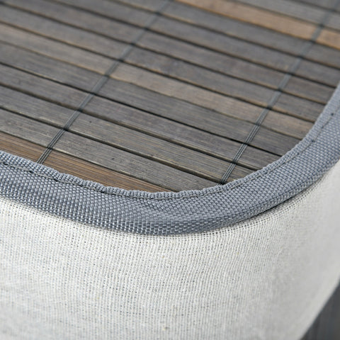 Rootz 100L Laundry Basket - Laundry Hamper - Clothes Sorter - Washable Bag - 52x32x63cm - Bamboo, Polyester, Cotton, Metal - Grey