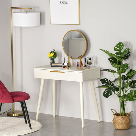 Rootz Dressing Table Modern Vanity - Makeup Table - Cosmetics Table - Durable Chipboard - 80 x 40 x 123 cm