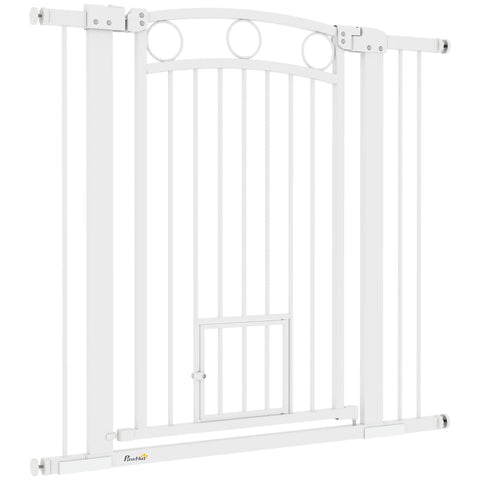 Rootz No-Drill Pet Stair Gate - Dog Gate - Adjustable Safety Barrier - Double Lock - 76-104W x 96H cm