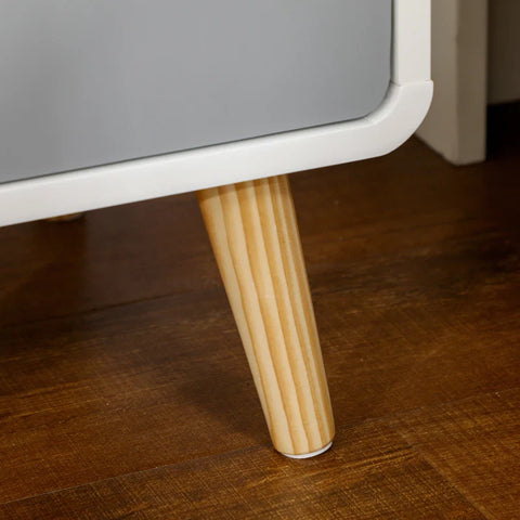 Rootz Bedside Table -  Nightstand - Scandinavian Design - Large Drawer - Waterproof Paint - White - 40 x 38 x 58 cm