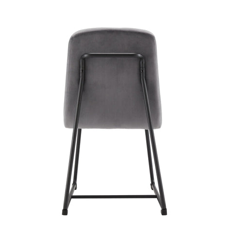 Rootz Velvet Dining Chairs - Elegant Seating - Padded Chairs - Exceptional Comfort - 46L x 45W x 81.5H cm - Modern Gray Design