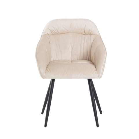 Rootz Elegant Velvet Dining Chairs - Upholstered Seating - Padded Accent Chairs - Comfort & Stability - 44cm Seat Width, 44L x 55W x 85H cm