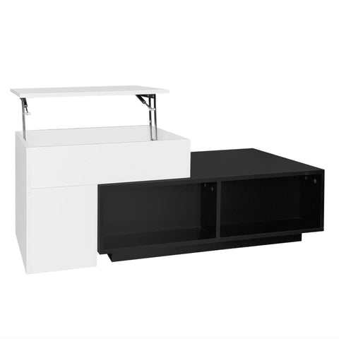 Rootz Lifting Coffee Table - Adjustable Height Table - Versatile Lift Top Table - Hidden Storage - 115L x 50W x 43H cm