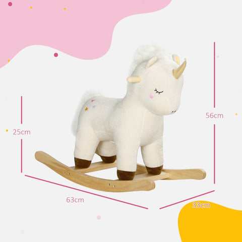 Rootz Rocking Horse Unicorn - Ride-On Toy - Kids Rocker - Stable Base & Handles - 63L x 33W x 56H cm