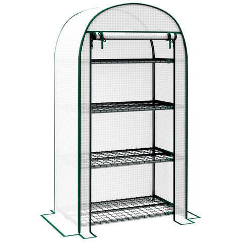Rootz Balcony Greenhouse - Garden Greenhouse - UV-Resistant Plant Shelter - Easy Access - 80x50x160 cm White