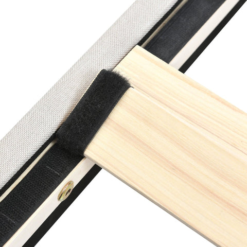 Rootz Upholstered Double Bed - Elegant Bed Frame - Linen Bed - Adjustable Headboard - Comfort & Style - 209L x 185W x 107H cm