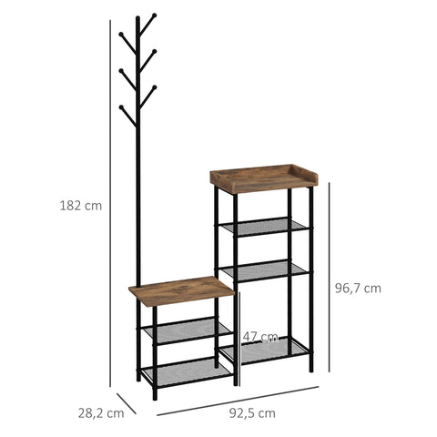 Rootz Wardrobe Stand - Entrance Furniture - Industrial Design - Versatile & Stable - 92.5 x 28.2 x 182 cm