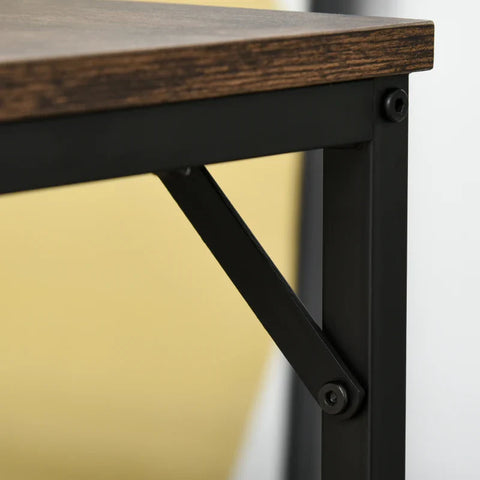 Rootz Bar Table Set - Bar Table With 4 Bar Stools - Kitchen Counter - Chipboard - Steel - Rustic Brown + Black - 100 x 60 x 88 cm