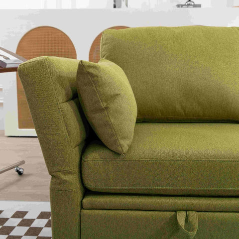 Rootz U-Shaped Sofa - Modular Sofa - Convertible Sofa - High Comfort Linen Fabric - 280x140x85cm with Storage Compartments