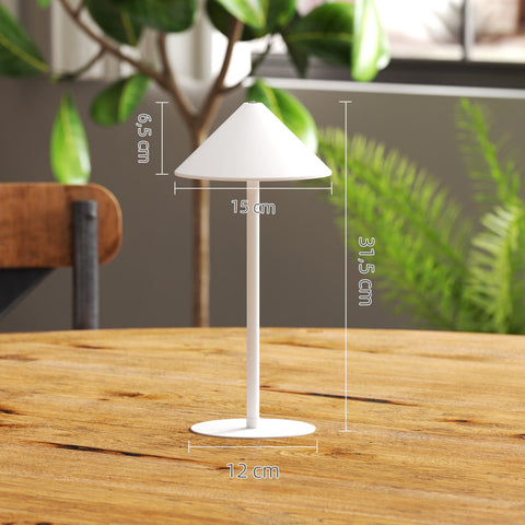 Rootz LED Bedside Lamp - Desk Lamp - Touch Light - Rechargeable Metal - USB Cable - Ø15 x 31.5H cm