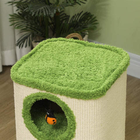 Rootz Scratching Barrel for Cats - Scratching Tower - Cat Retreat - Sisal for Claw Care - 38cm x 38cm x 76cm - Cozy Plush Comfort