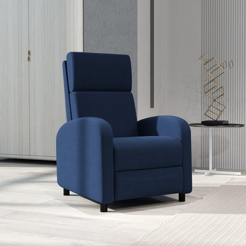 Rootz Lying Chair Relax Armchair - Recliner Chair - Ergonomic Chair - Integrated Footrest - 64cm x 86cm x 102cm