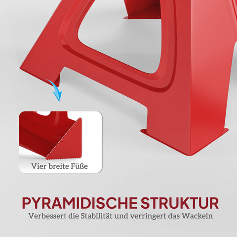 Rootz Shelter - Vehicle Support Stand - Adjustable Auto Stand - 3 Tons Load Capacity - Height Adjustable - Red - 19cm x 18cm x 29-41.8cm