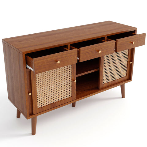 Rootz Sideboard - Buffet Cabinet - Storage Unit - Adjustable Shelves - 120L x 40W x 78H cm