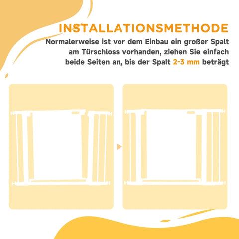 Rootz Adjustable Pet Gate - Stair Gate - Dog Barrier - Automatic Closing - One-Hand Operation - 75-103W x 76H cm - Steel and ABS