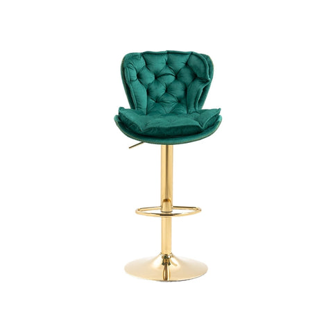 Rootz Swivel Bar Stools - Height Adjustable Chairs - Velvet Bar Seats - Ergonomic Design - 55x46x92-112cm