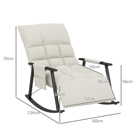 Rootz Rocking Chair - Recliner with Footrest - Adjustable Still Chair - Microfiber Comfort - 60cm x 134cm x 70cm - 120kg Capacity