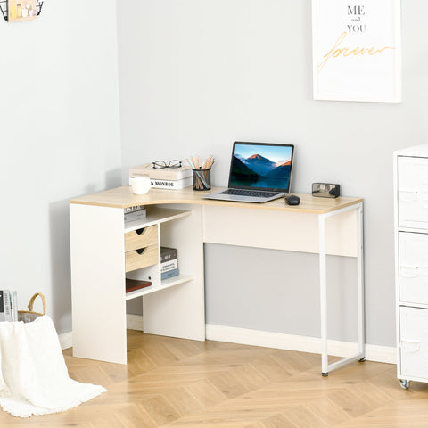 Rootz Corner Desk Computer Table - Work Desk - Office Table - Space-Saving - 120cm x 60cm x 74cm